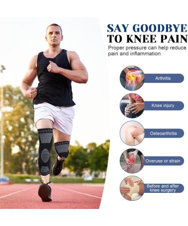 Kniebandage Set 2 Pack - Non-Slip Knee Supports for Men & Women | Relieve Pain for Running Walking Hiking Weightlifting & Sports XL - Buy Online on GoSupps.com