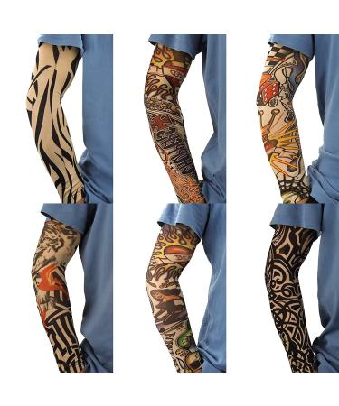 YARIEW Arm Sleeves for Men - 6Pcs Fake Tattoo Sleeves for Sun Protection and Cover Up - Buy Online on GoSupps.com