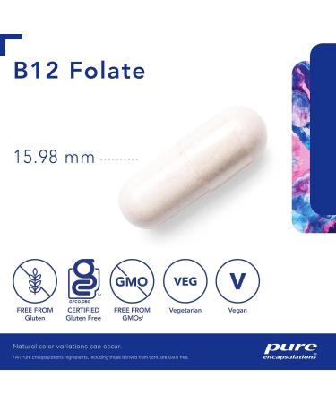Pure Encapsulations B12 Folate - Energy Supplement to Support Nerves Energy Metabolism & Cognitive Support* - With Vitamin B Folate as Metafolin - 60 Capsules - Buy Online on GoSupps.com