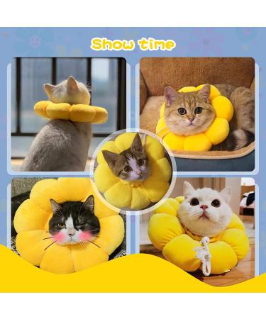 HYLYUN Cute Sun Flower Cat Recovery Collar - Adjustable E-Collar for Surgery Recovery - Buy Online on GoSupps.com