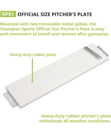 Champion Sports RP81 Baseball & Softball Pitching Rubber - White - One Size US - Buy Online on GoSupps.com