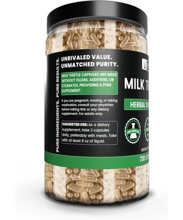 Pure Original Ingredients Milk Thistle (730 Capsules) No Magnesium Or Rice Fillers Always Pure Lab Verified 730 Count (Pack of 1) - Buy Online on GoSupps.com