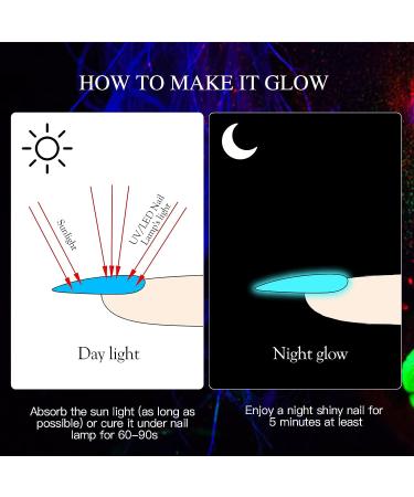 MSRUIOO Glow in the Dark Gel Nail Polish Set - 6 Luminous Neon Colors for DIY Nail Art | Fluorescent Gel Polish with Glow Effect | Soak Off UV Gel Polish - Buy Online on GoSupps.com