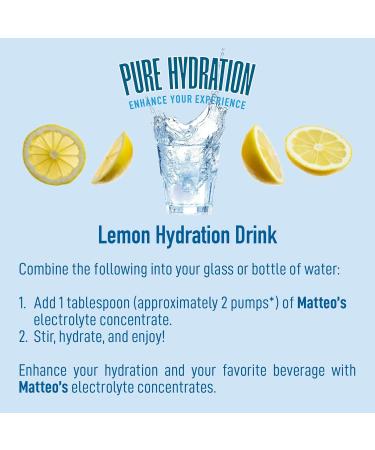 Matteo's Sugar-Free Hydration Concentrate - Electrolyte Drink for Quick Rehydration & Endurance Ideal for Workouts Travel Heat & Sun Delicious with Vitamins & Nutrients Lemon Flavor 750ml 6-Pack 750 mL (pack of 6) - Buy Online on GoSupps.com