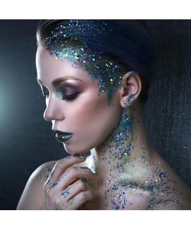 PAGOW 24 Colors Glow in The Dark Chunky Glitter Gel for Halloween Makeup - Non Self-Adhesive UV Black Light Glitter for Eyes, Face, Body - High Luminous Iridescent Resin Formula - Buy Online on GoSupps.com