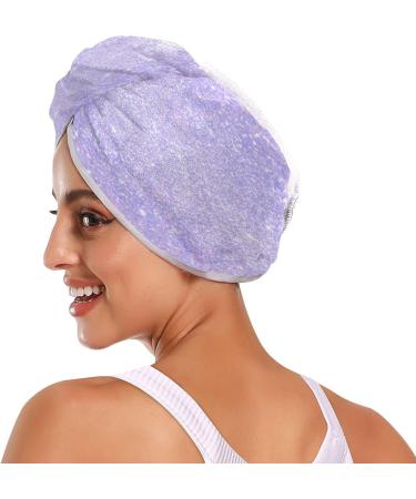 Shiny Glitter Lavender Dry Hair Cap Set - 2 Quick Drying Towels & Button Headband Super Absorbent & Comfortable - Buy Online on GoSupps.com