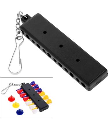 MUXSAM Black Golf Tee Holder for Bag - 1-Pack Tee Carrier with 12 Holes, 3 Ball Markers, Keychain - Golf Accessory - Buy Online on GoSupps.com
