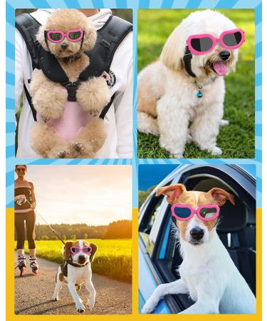 Lewondr Sunglasses for Dogs - UV Protection Windproof & Waterproof Glasses with Adjustable Band for Small Dogs - Pink - Buy Online on GoSupps.com