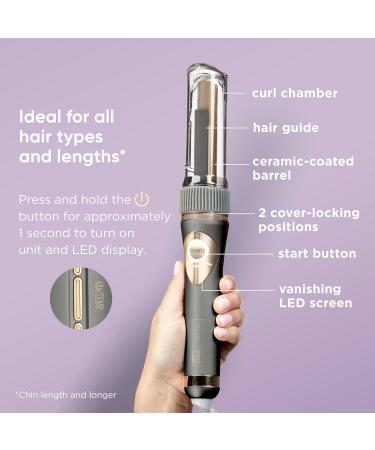INFINITIPRO BY CONAIR Curl Secret Automatic Curling Iron - Dual Voltage 3/4-Inch Hair Curler for All Hair Types - Perfect for Travel - Gray with Gold Accents - Buy Online on GoSupps.com