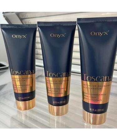 Onyx Toscana Double Tanning Lotion - Bronzer & Tan Accelerator for Indoor & Outdoor Tanning - Hydration Blend with Almond & Monoi Oil - Dark Tanning Results - Buy Online on GoSupps.com