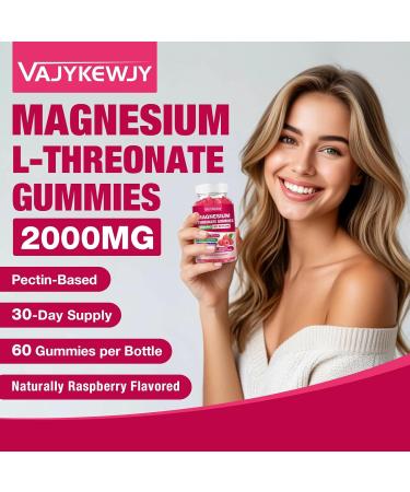 2 Pack Magnesium L-Threonate Gummies - 2000mg for Brain Muscle & Nervous System Support. Sugar-Free Raspberry Flavor 120 Count for Kids & Adults - Buy Online on GoSupps.com