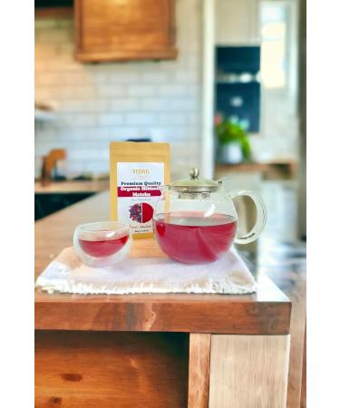 CENVEL Organic Hibscus Matcha Tea | Premium Quality Ingredient | 100% Natural and Pure | Great Detox Treatment | Eco-Friendly packaging | (50g) - Buy Online on GoSupps.com