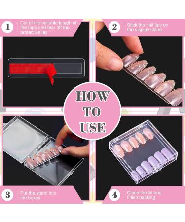66 Pcs Artificial Nail Storage Box & Display Stand - False Nail Packaging Boxes, Press on Nail Stand for Acrylic Nails - Salon Quality with Double Sided Tape - Buy Online on GoSupps.com