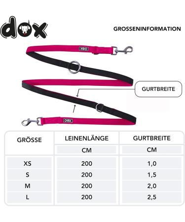 DDOXX Airmesh Dog Leash - 2m 3-Way Adjustable for All Dog Sizes - S (Pink) - Durable & Comfortable Pet Leash - Buy Online on GoSupps.com