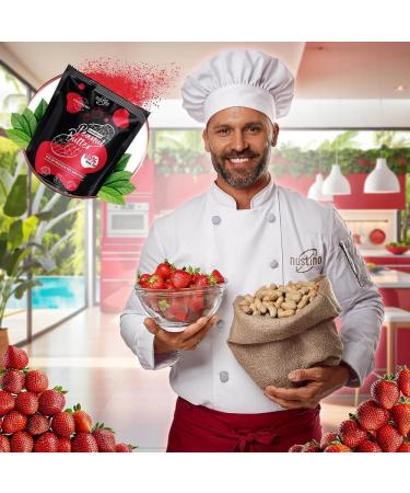 Nustino Strawberry - Peanut Butter Powder 400g | Degreased Peanut Butter | Healthy Snack | Peanut Cream Powder | Peanuts Strawberry | 0.4 kg - Buy Online on GoSupps.com