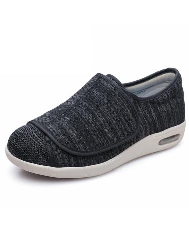 Diabetic Shoes Extra Wide Widths Walking Edema Sneakers Adjustable Diabetic Slippers Non-slip Lightweight Sandals For Edema Plantar Fasciitis Bunions Arthritis Swollen Feet ( Color : Black Gray  Siz