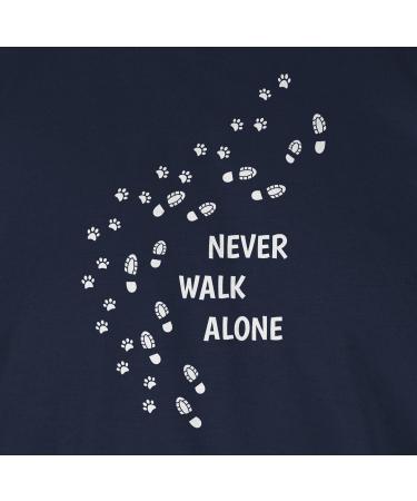 Shirtracer Womens Shirt - Never Walk Alone Paw Prints - Perfect Gift for Dog Owners - Navy Blue M - Buy Online on GoSupps.com