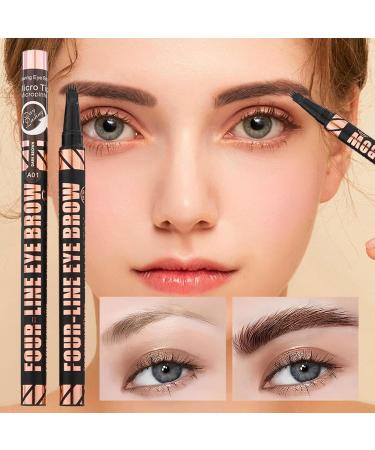 Jubepk Eyebrow Pencils Waterproof Eyebrow Tip Applicator 4 Tip Design Long Lasting Contouring 1ml Coloring Tool for Men Women Shaping and Filling in Sparse Areas - Buy Online on GoSupps.com