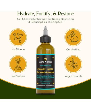 Zasha Naturals Hair Oil for Dry Hair Cold Pressed Rosemary Avocado Flaxseed & Jojoba Oil Dry Scalp Treatments for All Hair Types Oil - Buy Online on GoSupps.com