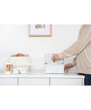 Ubbi Baby Wipes Dispenser - Weighted Plate & Secure Seal | Fresh Wipes Essential for Nursery & Baby Registry - Taupe - Buy Online on GoSupps.com