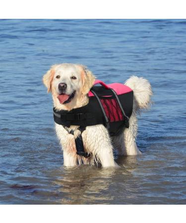 Adjustable Small Dog Life Jacket for Swimming | Reflective, High Buoyancy, Rescue Handle | Pink S 41-48cm Chest Girth - Buy Online on GoSupps.com
