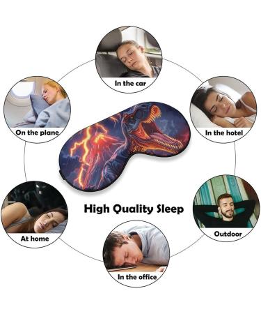 Dinosaur Thunder Sleep Mask - Funny Blindfold Eye Cover for Men & Women | Adjustable Light Blocking Strap - Buy Online on GoSupps.com