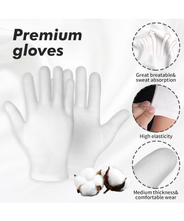 Sibba 4 Pairs White Moisturizing Cotton Gloves for Men & Women | Overnight Hand Spa Treatment & Eczema Care - Buy Online on GoSupps.com