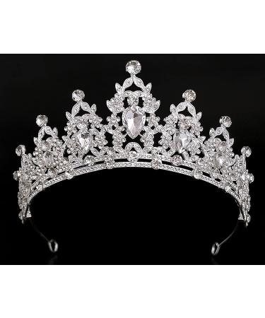 Crystal Queen Rhinestone Princess Tiara | Silver Crown for Women | Bride Wedding Hair Accessory | Birthday Party Prom Crown - Buy Online on GoSupps.com
