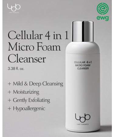 LBB 4-in-1 Micro Foam Cleanser - pH 5.5 Gentle Face Cleansing Milk & Bubble Foam - Hypoallergenic Moisturizing Anti-Aging with Tangerine Cellular Water - 3.38 fl. oz - Buy Online on GoSupps.com