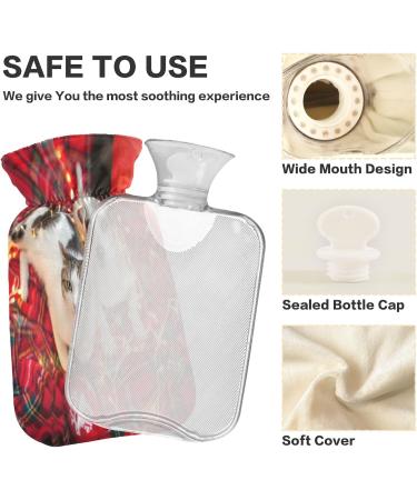 Cozy Dog & Cat Christmas Hot Water Bottle | 2L Fleece Cover for Hot/Cold Compression - Buy Online on GoSupps.com