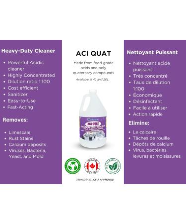 ACI QUAT Heavy Duty Acidic Liquid Disinfectant for Hard Surfaces Highly Concentrated 20L - Buy Online on GoSupps.com