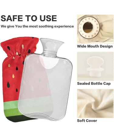 NAANLE Cartoon Watermelon Heat Bottle - 2L Transparent Hot Water Bottle for Bed Hand & Foot Pain Relief | Heat & Cold Therapy - Buy Online on GoSupps.com