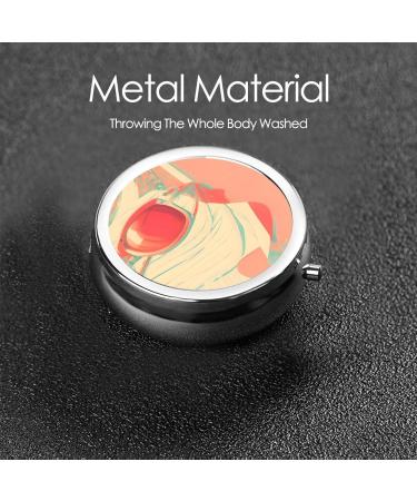 Retro Abstract Shades Round Pill Box Organizer - 3 Compartment Portable Travel Pill Case for Easy Organization - Buy Online on GoSupps.com
