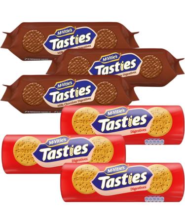 Chocolate Biscuits With Tasties Digestives 300g x3 and Milk Chocolate Digestives 300g x3 (6 Pack)