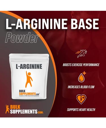 BulkSupplements L-Arginine Base Powder - 250g - Nitric Oxide & Amino Acid Supplement - Buy Online on GoSupps.com