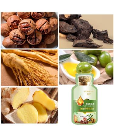 Huang Yi Natural Plant Hair Dye Natural Plant Hair Dye Pure Plant Extract for Grey Hair Color Bubble Dye Plant Bubble Hair Dye Shampoo 20ml 10packs/Box (Chestnut Brown) - Buy Online on GoSupps.com
