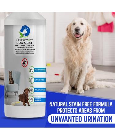 Pet Harmony 3in1 Natural Urine Odour Cleaner Spray Enzymes Stop Repeat Marking Urine Stopper Repellent for puppies dogs cats 2 500ml - Buy Online on GoSupps.com