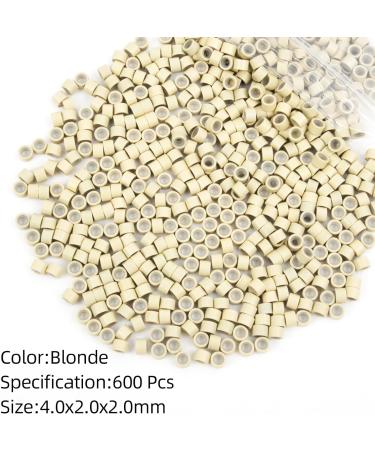 Vlasy 600 Pcs Silicone Micro Rings for I Tip Hair Extensions 4mm Micro Nano Beads Micro Links Hair Beads (Blonde) Micro-4mm-600Pcs Blonde - Buy Online on GoSupps.com