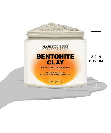 MAJESTIC PURE Bentonite Clay - Indian Healing Clay - Deep Pore Cleansing Mask - 20 oz - Buy Online on GoSupps.com