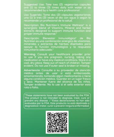 Bio Nutrition Immune Wellness, Olive Leaf & Oregano, 60 Vegetarian Capsules - Buy Online on GoSupps.com