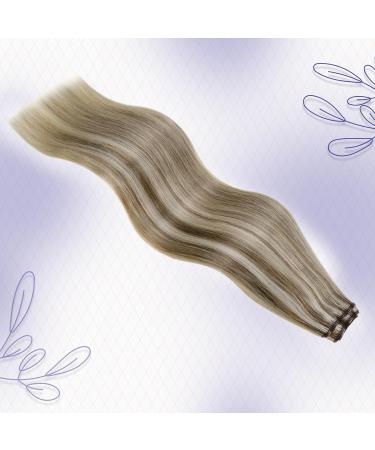 LAAVOO Real Hair Extensions - Light Blonde & Brown Highlights Sew In Weft 50cm 100g #p8/60 - Buy Online on GoSupps.com