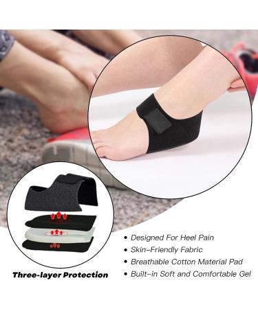 Adjustable Heel Cushions for Cracked Heels & Plantar Fasciitis Relief Breathable Inserts for Men & Women (L 10-13/M 8.5-13) Black - Buy Online on GoSupps.com