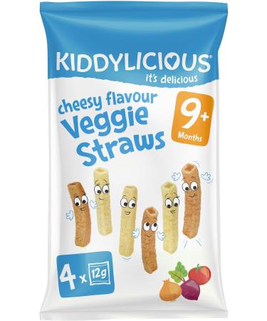 Kiddylicious Cheesy Veggie Straws 4 - 4 x 48g | Healthy Snack for Kids - Buy Online on GoSupps.com