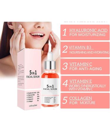 FLLUOUZH 3 Pieces Skin Vitamin Serum 5in1 AntiWrinkle Firming Serums for Face and Body Wrinkle Lifting and Firming Essence Nourishing and Moisturizing Reduces Fine Lines - Buy Online on GoSupps.com