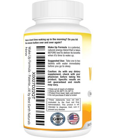 Best Earth Naturals Wake Up Formula Supplement Delayed Time Release Energy 40 Count - Buy Online on GoSupps.com