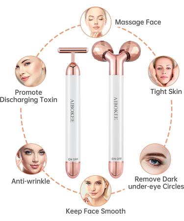 2 in 1 Electric Face Massager - 3D Roller and T Shape Kit for Anti Wrinkles, Skin Tightening, and Firming - Buy Online on GoSupps.com