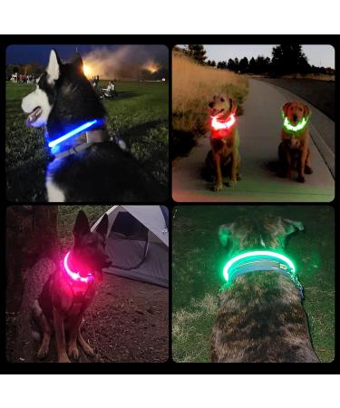 Shop Nepfaivy Light Neck Band for Dogs - USB Charging LED Collar Waterproof 3 Lighting Modes Adjustable for Large & Medium Dogs (Rosa-B) - Buy Online on GoSupps.com