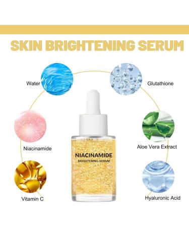 Niacinamide Brightening Serum Control Excess Oil And Redness Face Serum Tackles Blemishes Minimise Pores Anti Aging Hyaluronic Acid Serum Face Dark Spot Remove Moisturiser - Buy Online on GoSupps.com