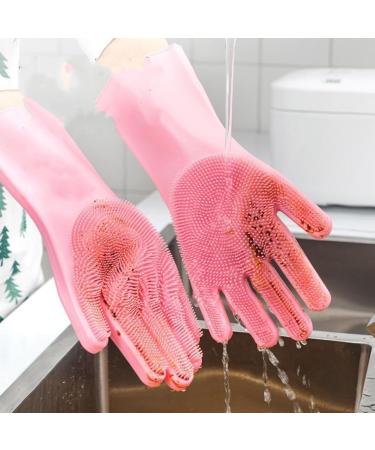 Multifunctional Silicone Dishwashing Gloves for Household Waterproof Kitchen Cleaning Gloves Thin Pet Bath Gloves gray One-size-fits-all - Buy Online on GoSupps.com