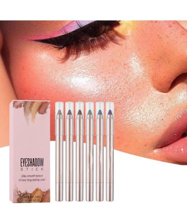 Set of 6 shimmering eyeshadow pencils - Eyeshadow pen and pencil set - Colored eyeshadow applicator pen - Shimmery cream pencil - Eyeliner - Buy Online on GoSupps.com